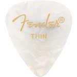 FENDER - THIN CELLULOID PICKS - White Moto - 12 PICKS PACK